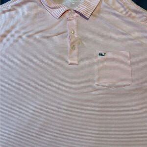Vineyard Vines Pink Striped Polo Shirt
